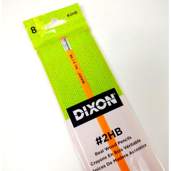 Dixon No 2 Yellow #2HB Real Wood Pencils 8 Count Black Core #2 Pencils - Picture 2 of 6